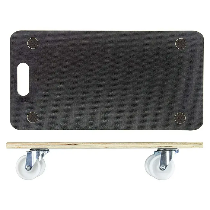Wagner System Base con ruedas MM 1609 - L x An x Al: 57,5 x 29 x 11 cm, Capacidad de carga: 250 kg, Madera - Carro de taller con superficie acolchada y ruedas para trabajar cómodamente en el taller.