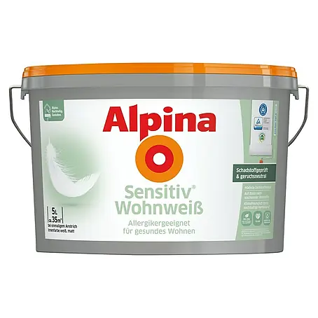 Alpina  Wandfarbe Sensitiv Wohnweiss