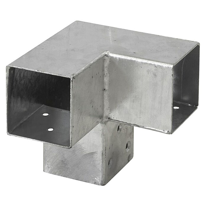Plus Eckbeschlag Cubic (Ausführung: Doppelt, Geeignet für: Holzpfosten 7 x 7 cm)