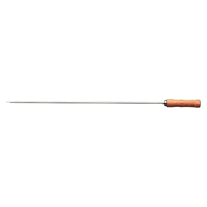 Tramontina Grillspieß - L x B: 65 x 1,7 cm, Edelstahl - Langes Grillspieß aus Edelstahl mit einem Holzgriff für Grillen und Outdoor-Kochen, ideal zum Zubereiten köstlicher Schaschliks und Gemüsespieße.