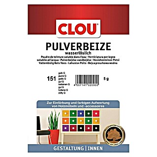 Clou Holzbeize Pulverbeize (Gelb, 5 g, Geeignet für: Alle Holzarten)