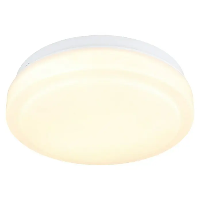 Globo LED-Deckenleuchte rund Imelda - 9 W, Ø x H: 18 x 6,5 cm, Weiß, Warmweiß - Runde weiße Deckenleuchte mit warmem, diffusem Licht.