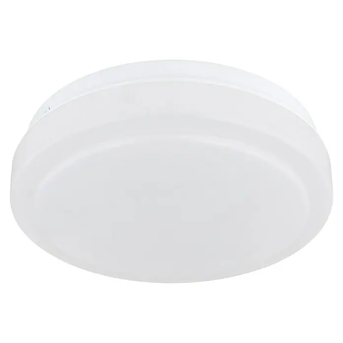 Globo LED-Deckenleuchte rund Imelda - 9 W, Ø x H: 18 x 6,5 cm, Weiß, Warmweiß - Weiße, runde, flache LED-Deckenleuchte mit lichtdurchlässigem Diffusor.