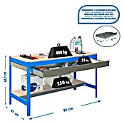 Simonrack Simonwork Werkbank (L x B x H: 61 x 91 x 84,2 cm, Blau)