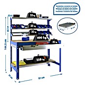 Simonrack Simonwork Banco de trabajo BT1 Box (L x An x Al: 61 x 91 x 144,5 cm, Azul)