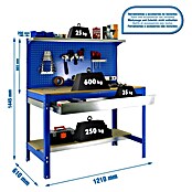 Simonrack Simonwork Werkbank (L x B x H: 61 x 121 x 144,5 cm, 1 Schublade)
