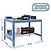 Simonrack Simonwork Werkbank (L x B x H: 61 x 91 x 84,2 cm, Blau)