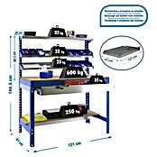 Simonrack Simonwork Werkbank (L x B x H: 61 x 121 x 144,5 cm, Blau)