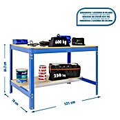 Simonrack Simonwork Werkbank (L x B x H: 76 x 121 x 84,2 cm, Blau)