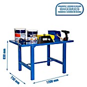 Simonrack Simonwork Werkbank (L x H: 73 x 83 cm, Breite: 120 cm, Blau)