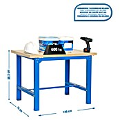 Simonrack Simonwork Werkbank (L x H: 120 x 86,5 cm, Breite: 75 cm, Traglast Tischplatte: 800 kg, Blau)