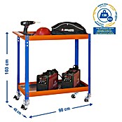 Simonrack Carro de taller Metalic (L x An x Al: 40 x 90 x 103 cm, Metal, Azul/Naranja)