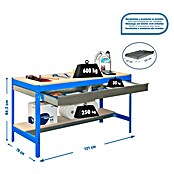 Simonrack Simonwork Banco de trabajo BT0 Box (L x An x Al: 76 x 121 x 84,2 cm, Azul)