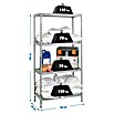 Simonrack Simonclick Metallregal (L x B x H: 30 x 80 x 160 cm, Traglast: 150 kg/Boden, Anzahl Böden: 4 Stk., Silber)