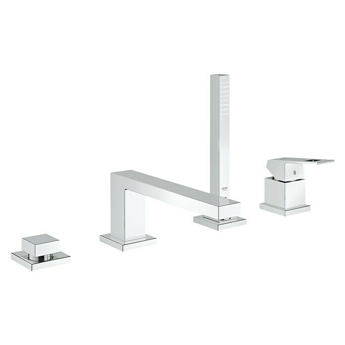 Grohe Eurocube Wannenrandarmatur4-Loch, Chrom, Glänzend Front View