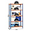 Simonrack Simonclick Metallregal (L x B x H: 30 x 80 x 180 cm, Traglast: 180 kg/Boden, Anzahl Böden: 5 Stk., Blau/Orange)