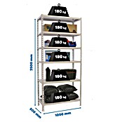 Simonrack Simonclick Metallregal Simonclick Plus (H x B x T: 250 x 100 x 50 cm, Traglast pro Boden: 180 kg, Anzahl Böden: 6 Stk., Stecken, Weiß/Weiß) | BAUHAUS