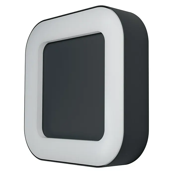 Osram LED-Außenwandleuchte Square - 13 W, 4,5 x 20,2 x 20,2 cm, Dunkelgrau, IP44 - Nahaufnahme einer modernen LED-Wandleuchte mit quadratischem Design in Weiß und Grau, ideal für stilvolle Innenräume.