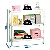 Simonrack Simonclassic Estantería metálica Advantage Plus (Al x An x Pr: 100 x 100 x 30 cm, Capacidad de carga por balda: 75 kg, Número de baldas: 3 ud., Atornillado, Blanco) | BAUHAUS