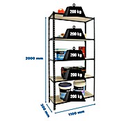 Simonrack Maderclick Metallregal Maderclick SuperPlus (H x B x T: 200 x 110 x 30 cm, Traglast pro Boden: 200 kg, Anzahl Böden: 5 Stk., Stecken, Anthrazitgrau) | BAUHAUS