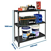 Simonrack Simonclick Metallregal Simonclick Super Plus (H x B x T: 100 x 110 x 50 cm, Traglast pro Boden: 200 kg, Anzahl Böden: 3 Stk., Stecken, Anthrazit/Anthrazit) | BAUHAUS