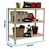 Simonrack Simonclick Metallregal Simonclick Mini (H x B x T: 100 x 80 x 30 cm, Traglast pro Boden: 180 kg, Anzahl Böden: 3 Stk., Stecken, Weiß/Weiß) | BAUHAUS