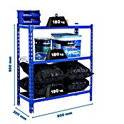 Simonrack Simonclick Metallregal Simonclick Mini (H x B x T: 90 x 80 x 30 cm, Traglast pro Boden: 180 kg, Anzahl Böden: 3 Stk., Stecken, Blau) | BAUHAUS