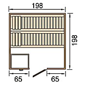 Weka Massivholzsauna Bergen 2 GTF Sparset 2 (Mit 7,5 kW Bio-Ofen mit externer Steuerung, Inkl. Saunaleuchten-Set + Ofen-Anschlusskabel, 198 x 198 x 203 cm)