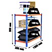 Simonrack Simonclick Metallregal Simonclick Plus (H x B x T: 90 x 100 x 30 cm, Traglast pro Boden: 180 kg, Anzahl Böden: 3 Stk., Stecken, Blau/Orange) | BAUHAUS