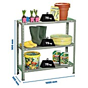 Simonrack Simonclassic Metallregal Advantage Plus (H x B x T: 90 x 100 x 30 cm, Traglast pro Boden: 75 kg, Anzahl Böden: 3 Stk., Schrauben, Grau) | BAUHAUS