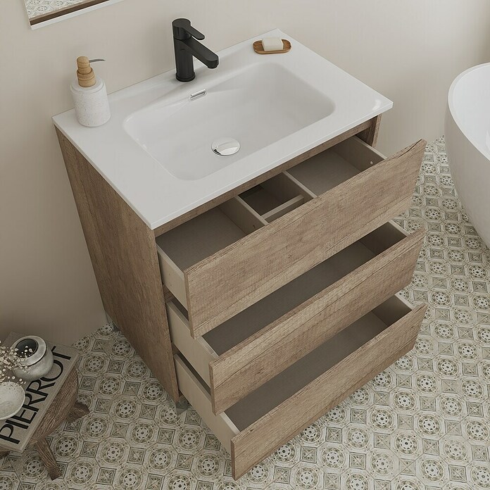 Conjunto de mueble de baño Inter (Ancho: 80 cm, Nebraska, 3 pzs.) | BAUHAUS