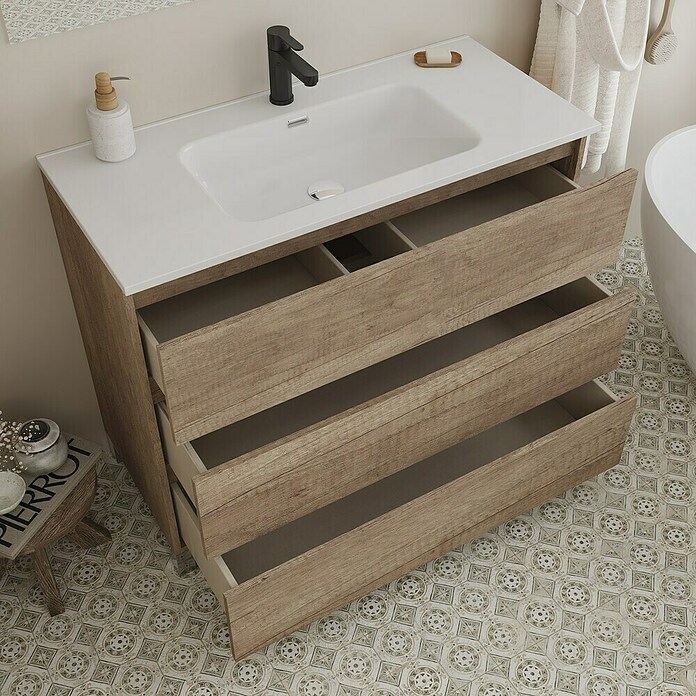 Conjunto de mueble de baño Inter (Ancho: 100 cm, Nebraska, 3 pzs.) | BAUHAUS