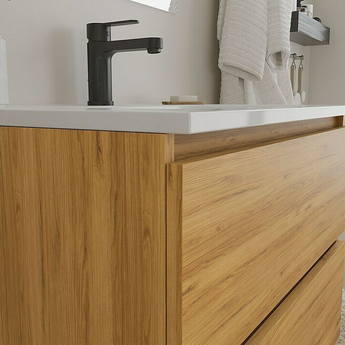 Conjunto de mueble de baño Inter (Ancho: 100 cm, Roble, 3 pzs.) | BAUHAUS