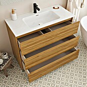 Conjunto de mueble de baño Inter (Ancho: 100 cm, Roble, 3 pzs.) | BAUHAUS