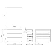 Conjunto de mueble de baño Inter (Ancho: 100 cm, Roble, 3 pzs.) | BAUHAUS