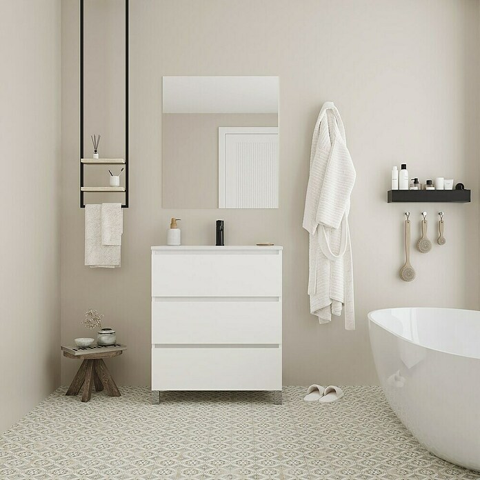 Conjunto de mueble de baño Inter F39 (L x An x Al: 39 x 70 x 85,1 cm, Blanco, 3 pzs.) | BAUHAUS