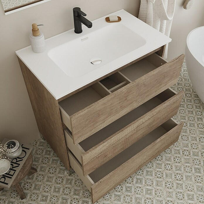 Conjunto de mueble de baño Inter (Ancho: 80 cm, Nebraska, 3 pzs.) | BAUHAUS