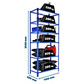 Simonrack Simonclick Metallregal (L x B x H: 50 x 110 x 250 cm, Traglast: 180 kg/Boden, Anzahl Böden: 6 Stk., Blau)
