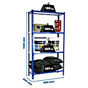 Simonrack Simonclick Metallregal (L x B x H: 50 x 80 x 150 cm, Traglast: 180 kg/Boden, Anzahl Böden: 4 Stk., Blau)