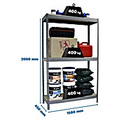 Simonrack Ecoforte Schwerlastregal Chipboard (H x B x T: 200 x 150 x 45 cm, Traglast pro Boden: 400 kg, Anzahl Böden: 3 Stk., Stecken, Grau) | BAUHAUS