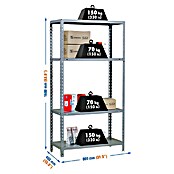 Simonrack Simonclick Metallregal Ecoclick Plus (H x B x T: 150 x 100 x 40 cm, Traglast pro Boden: 70 kg, Anzahl Böden: 4 Stk., Stecken, Grau) | BAUHAUS