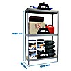 Simonrack Simontaller Schwerlastregal Ecoforte Chipboard (H x B x T: 150 x 120 x 75 cm, Traglast pro Boden: 400 kg, Anzahl Böden: 3 Stk., Stecken, Grau) | BAUHAUS