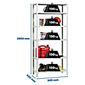Simonrack Simonclassic Metallregal Comfort (H x B x T: 200 x 90 x 50 cm, Traglast pro Boden: 100 kg, Anzahl Böden: 6 Stk., Schrauben, Weiß) | BAUHAUS