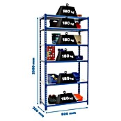Simonrack Simonclick Metallregal Simonclick Mini (H x B x T: 250 x 80 x 30 cm, Traglast pro Boden: 180 kg, Anzahl Böden: 6 Stk., Stecken, Blau) | BAUHAUS