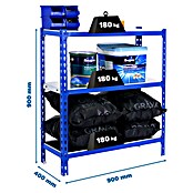 Simonrack Simonclick Metallregal Simonclick Plus (H x B x T: 90 x 90 x 40 cm, Traglast pro Boden: 180 kg, Anzahl Böden: 3 Stk., Stecken, Blau) | BAUHAUS