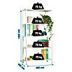 Simonrack Simonclassic Metallregal (L x B x H: 40 x 90 x 180 cm, Traglast: 75 kg/Boden, Anzahl Böden: 5 Stk., Weiß)