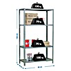 Simonrack Simonclick Metallregal (L x B x H: 40 x 80 x 150 cm, Traglast: 70 kg/Boden, Anzahl Böden: 4 Stk., Grau)