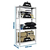 Simonrack Simonclick Estantería metálica Plus (Al x An x Pr: 150 x 100 x 30 cm, Capacidad de carga por balda: 180 kg, Número de baldas: 4 ud., Inserción, Galvanizado) | BAUHAUS