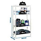 Simonrack Simonclick Estantería metálica Ecoclick (Al x An x Pr: 150 x 90 x 50 cm, Capacidad de carga por balda: 70 kg, Número de baldas: 4 ud., Inserción, Blanco) | BAUHAUS