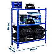 Simonrack Simonclick Metallregal (L x B x H: 50 x 90 x 90 cm, Traglast: 180 kg/Boden, Anzahl Böden: 3 Stk., Blau)